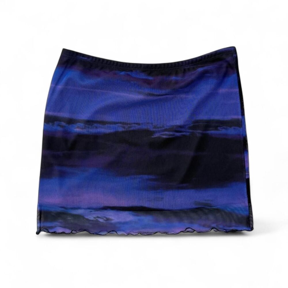 Self Esteem Sheer Mesh Purple Sunset Y2k Mini Skirt